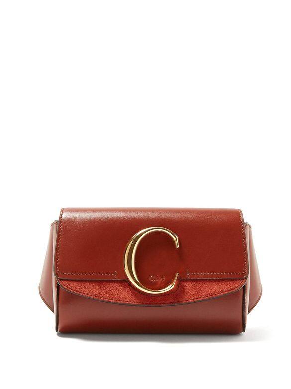 The C leather and suede belt bag