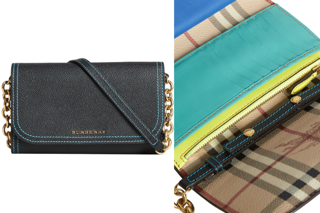 彩色車邊拼色皮革銀包鏈袋($2,750 Coach, available at farfetch.com) 彩色車邊拼色皮革銀包鏈袋($2,750 Coach, available at farfetch.com)