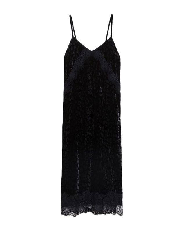 Zara動物紋天鵝絨吊帶裙£39.99 (約港幣$400)