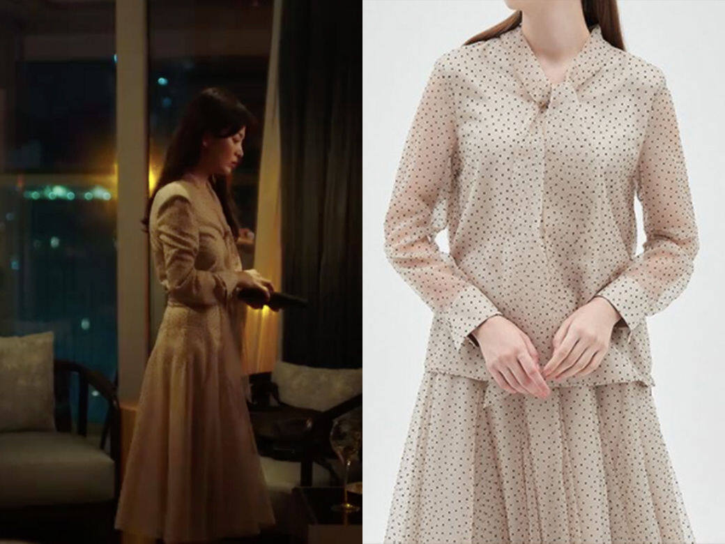 喬妹是韓國服裝品牌Michaa的代言人，她在首集就穿上品牌的波點裙裝，領口