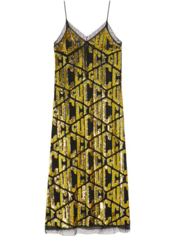 Gucci金色珠片吊帶slip dress@farfetch.com $40,954 Gucci金色珠片吊帶slip dress@farfetch.com $40,954