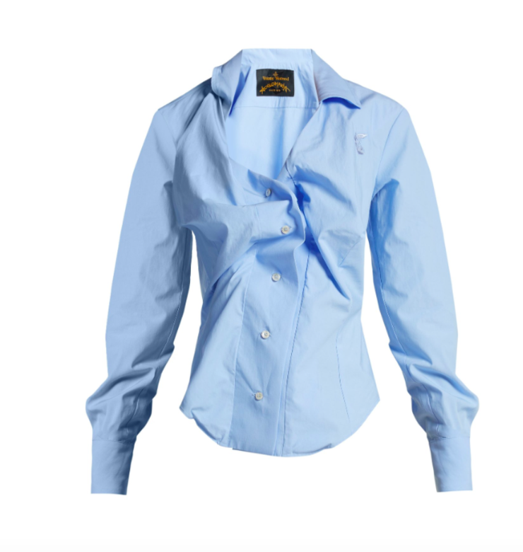 淺藍色不規則鈕扣設計裇衫 $2,625 Vivienne Westwood Anglomania (matchesfashion.com) 淺藍色不規則鈕扣設計裇衫 $2,625 Vivienne Westwood Anglomania (matchesfashion.com)
