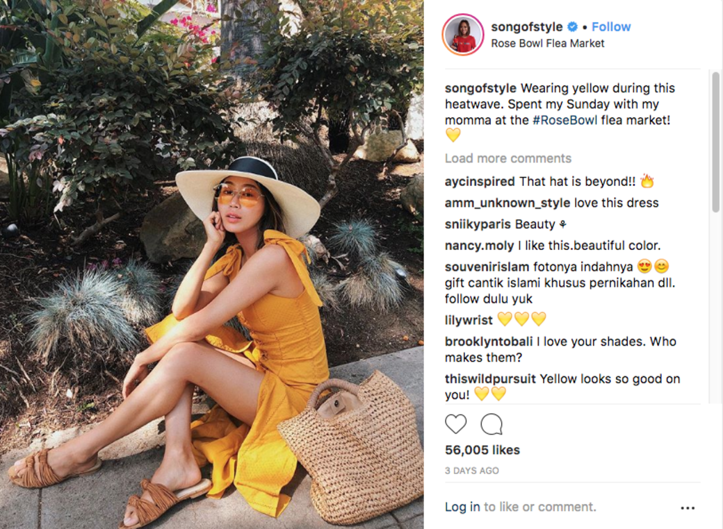 Aimee Song的穿搭時尚又具實穿性,寬邊草帽配搭蛋黃黃色summer dress,旁邊的草編手 Aimee Song的穿搭時尚又具實穿性,寬邊草帽配搭蛋黃黃色summer dress,旁邊的草編手