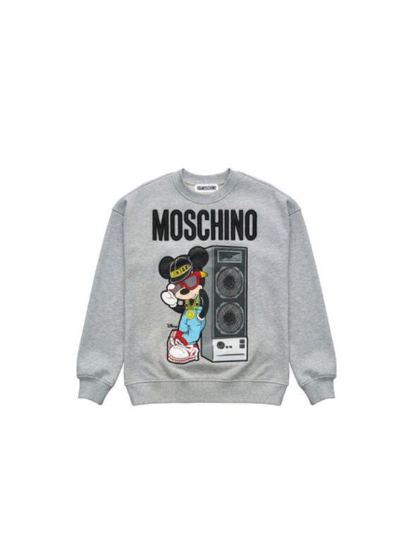 2018最萌親子聖誕節造型 4 : 衛衣H&M X Moschino系列米奇老鼠圖案灰色衛衣 $599