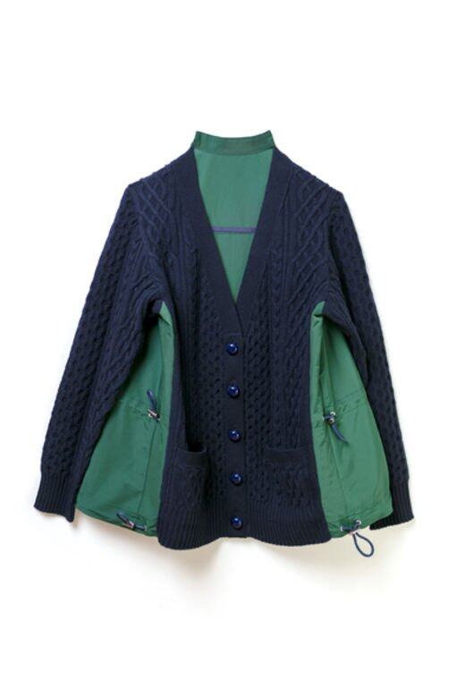 2018最萌親子聖誕節造型 6 : 拼布外套大人:Sacai X Lane Crawford針織拼尼龍質料外套 2018最萌親子聖誕節造型 6 : 拼布外套大人:Sacai X Lane Crawford針織拼尼龍質料外套