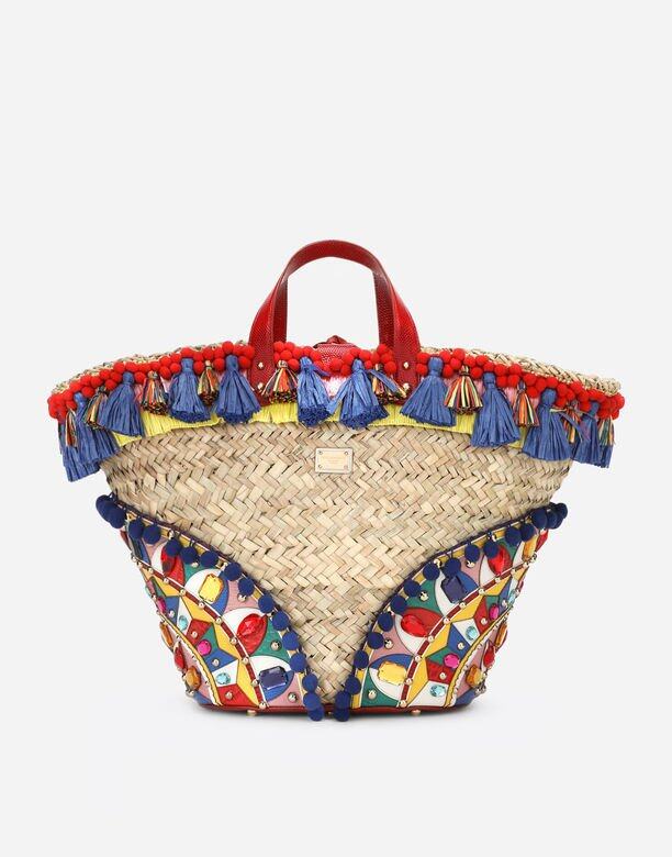 Dolce & Gabbana Kendra刺繡藤織手袋