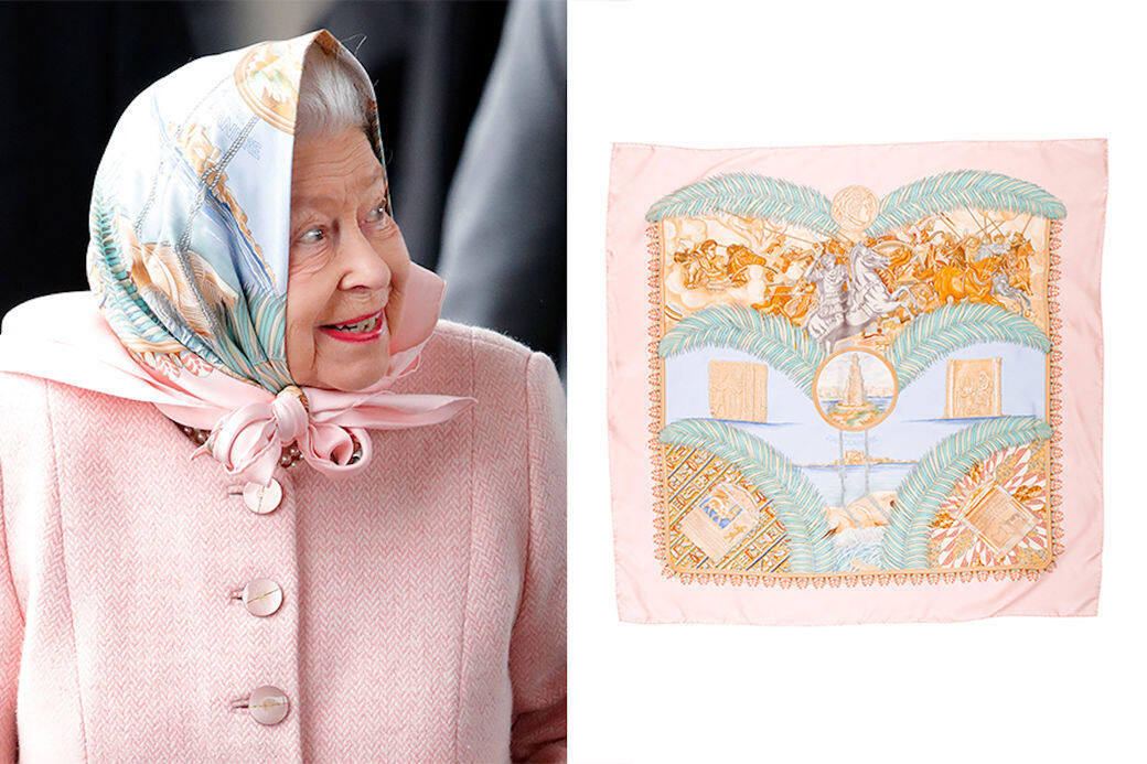 喜歡穿上色彩繽紛套裝的英女王，對頭巾的顏色偏好亦是越鮮色越好。因