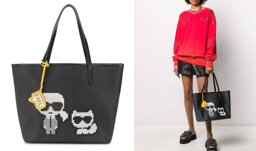 Karl Lagerfeld K/Pixel Karl & Choupette Tote Bag