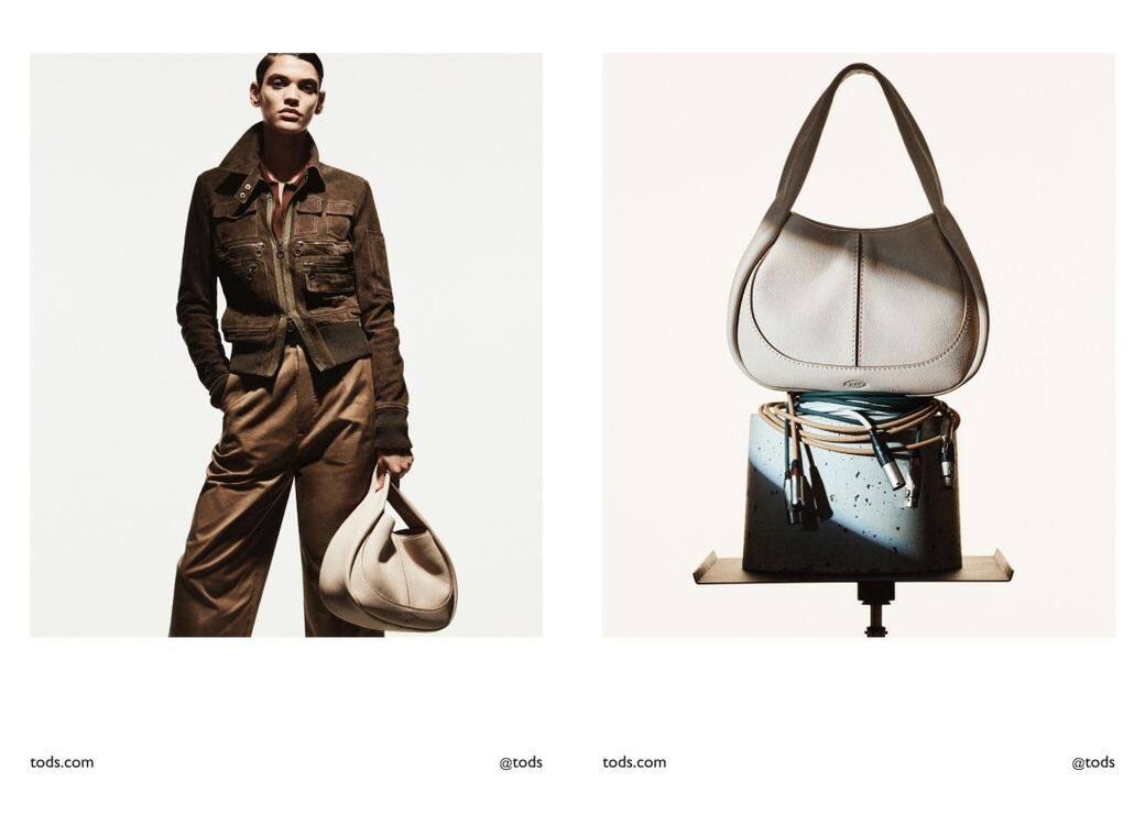 除了Tod's Oboe手挽袋外,Tod's Shirt Hobo採用了極簡裁切的小牛皮製作,乾淨而俐 除了Tod's Oboe手挽袋外,Tod's Shirt Hobo採用了極簡裁切的小牛皮製作,乾淨而俐