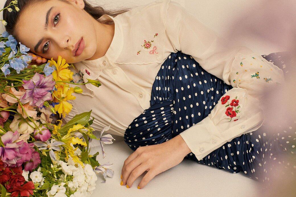 刺繡花飾裇圓點露肩連身裙 Both from Tory Burch 刺繡花飾裇圓點露肩連身裙 Both from Tory Burch