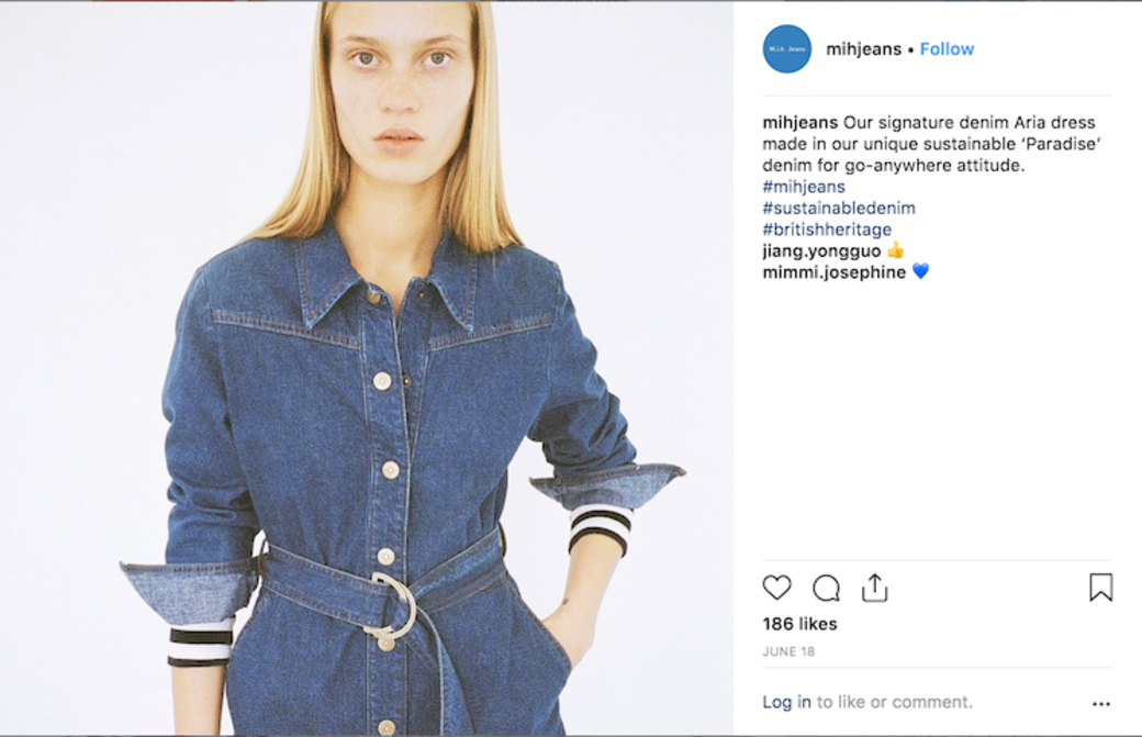來自倫敦的M.i.h.Jeans,所選用的物料中有一半都是來自環保物料。 來自倫敦的M.i.h.Jeans,所選用的物料中有一半都是來自環保物料。