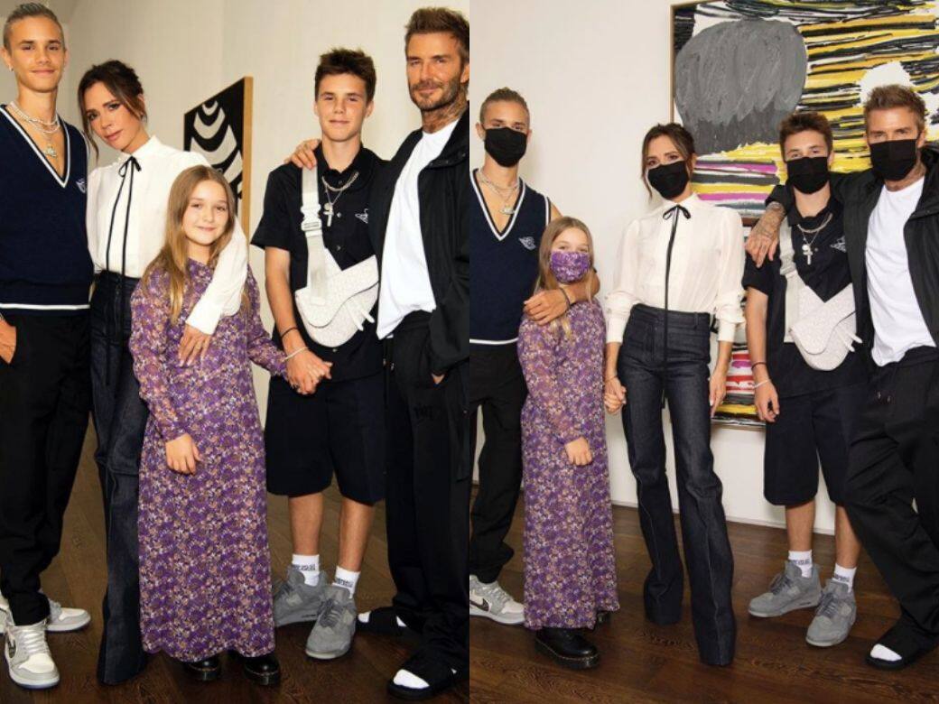 一如慣例,碧咸帶同仔女支持Victoria Beckham,並在Instagram指品牌今季面對許多困難,他為 一如慣例,碧咸帶同仔女支持Victoria Beckham,並在Instagram指品牌今季面對許多困難,他為