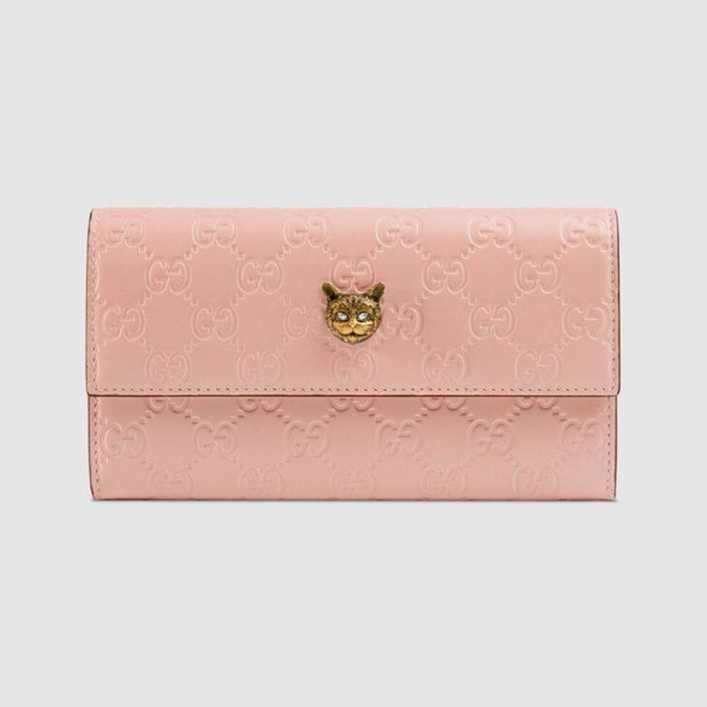 Gucci 貓頭裝飾Gucci Signature長型銀包 $6,500 Gucci 貓頭裝飾Gucci Signature長型銀包 $6,500
