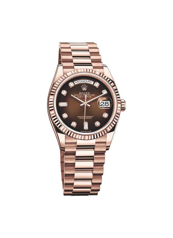 18ct玫瑰金漸變棕色錶面鑽石腕錶(Rolex) 18ct玫瑰金漸變棕色錶面鑽石腕錶(Rolex)