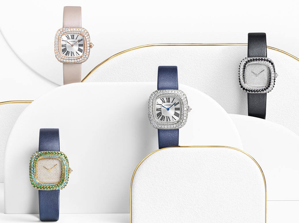 Cartier全新推出的Coussin de Cartier系列手錶，渦紋形狀，似枕墊的錶殼為重點設計，仔細