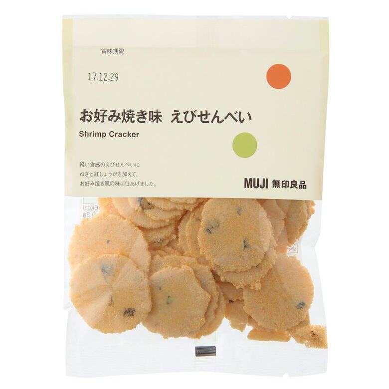 對於脆口美食抗拒不了的,亦可以選擇Muji迷你香蔥蝦餅,1包($12)只是116卡 對於脆口美食抗拒不了的,亦可以選擇Muji迷你香蔥蝦餅,1包($12)只是116卡