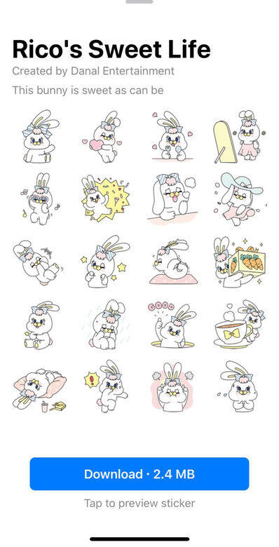 可愛白兔Rico's Sweet Life,由Danal Entertainment創作,介紹句是「This bunny is as sweet can be」,白兔Rico很少女 可愛白兔Rico's Sweet Life,由Danal Entertainment創作,介紹句是「This bunny is as sweet can be」,白兔Rico很少女