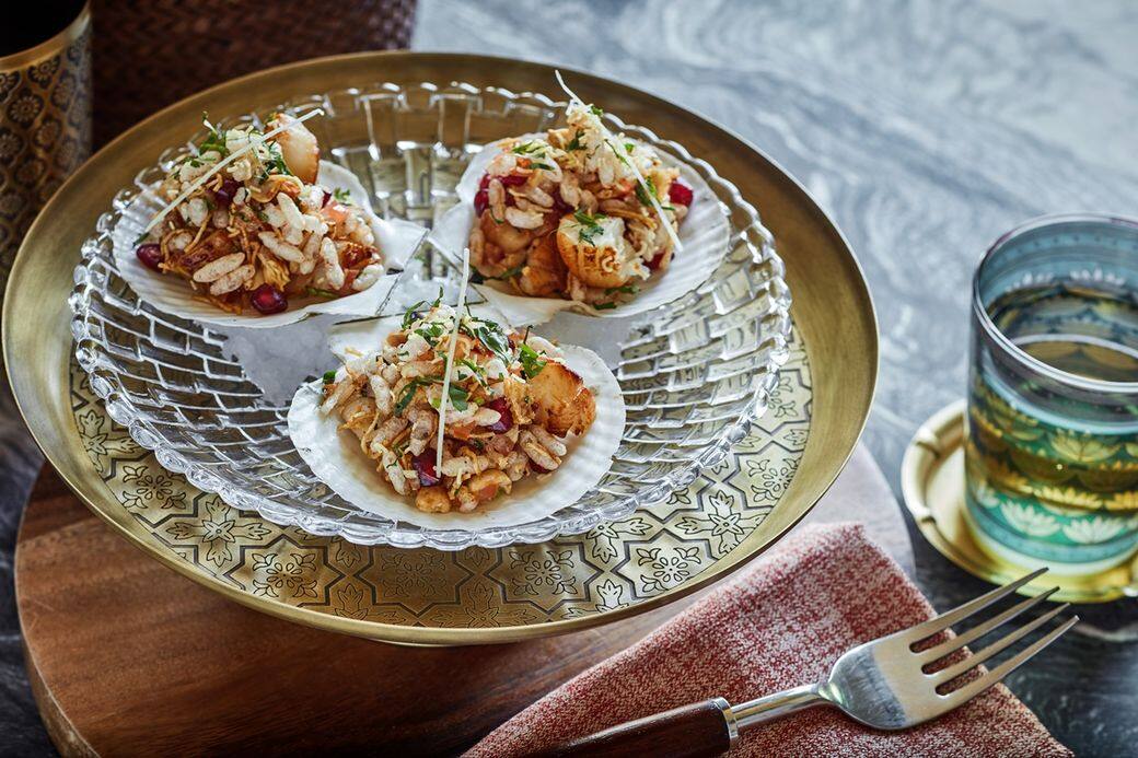 BHEL PURI Scallops,Puffed Rice,Peanuts,Tamarind BHEL PURI Scallops,Puffed Rice,Peanuts,Tamarind