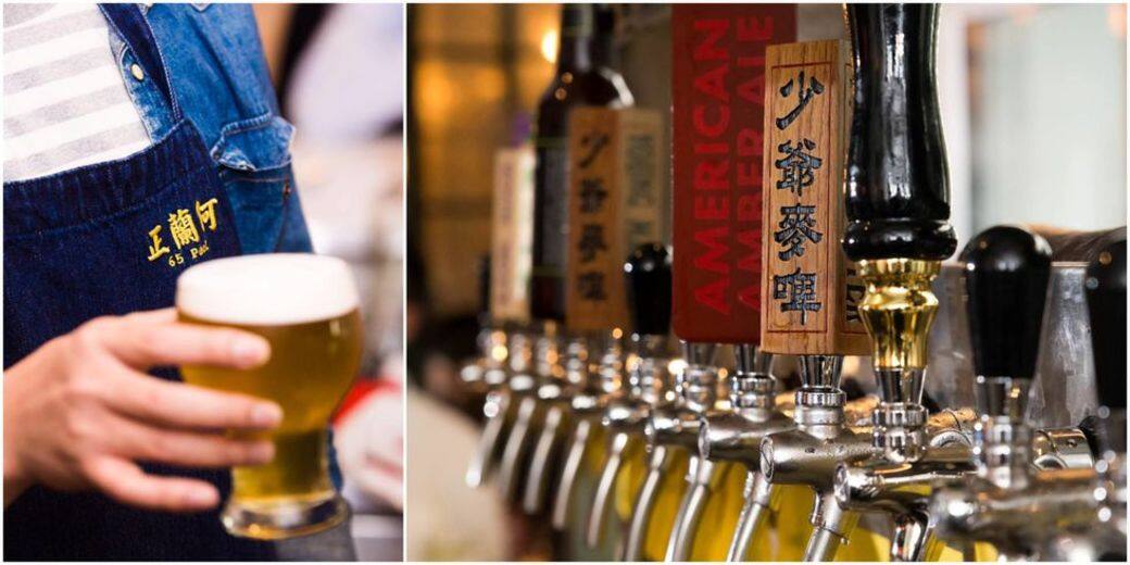 香港在地手工鮮釀啤酒何蘭正的開放式吧台供應著一系列香港本地新 香港在地手工鮮釀啤酒何蘭正的開放式吧台供應著一系列香港本地新