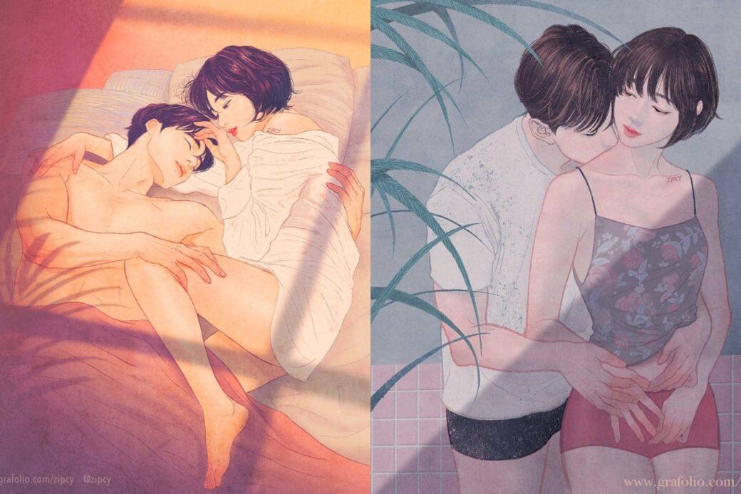 Zipcy 情侶插畫 情侶日常 couple illustration illustrator IG Zipcy 情侶插畫 情侶日常 couple illustration illustrator IG