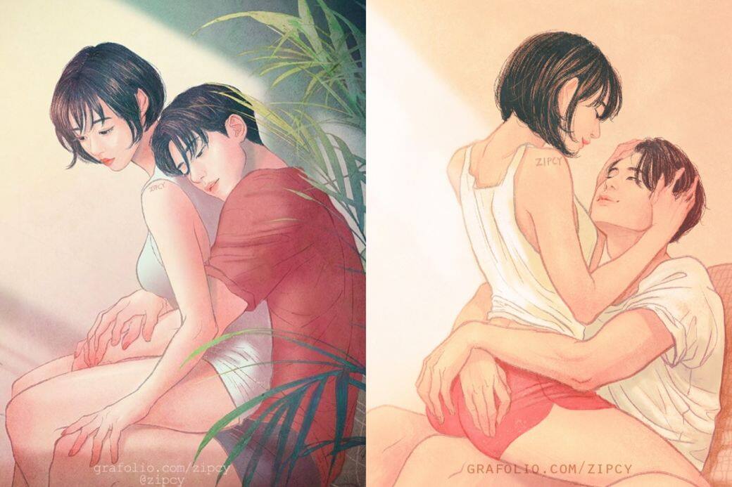 Zipcy 情侶插畫 情侶日常 couple illustration illustrator IG Zipcy 情侶插畫 情侶日常 couple illustration illustrator IG