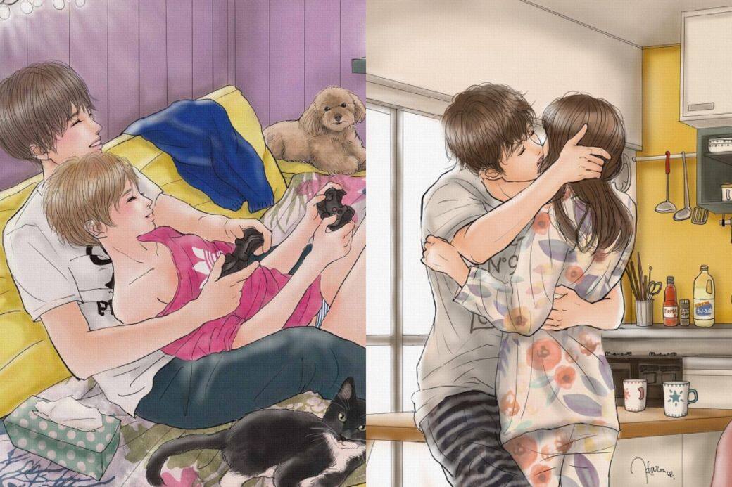 平泉春奈 情侶插畫 情侶日常 couple illustration illustrator IG 平泉春奈 情侶插畫 情侶日常 couple illustration illustrator IG
