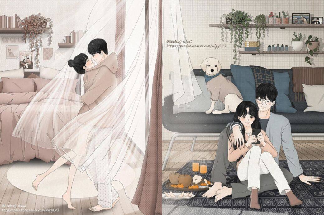 Seohong Kim(@seohong_illust) 情侶插畫 情侶日常 couple illustration illustrator IG Seohong Kim(@seohong_illust) 情侶插畫 情侶日常 couple illustration illustrator IG