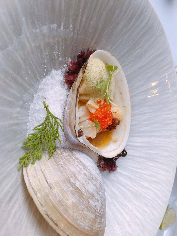 Roast Storm Clam with Coriander Foam Roast Storm Clam with Coriander Foam