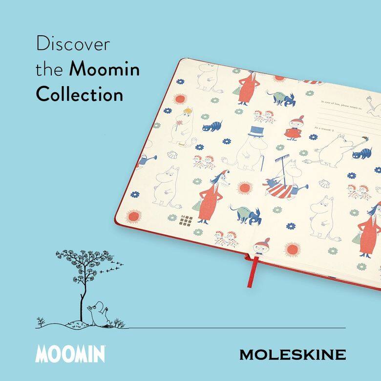 Moleskine也推出肥嘟嘟的姆明系列,相信是80後的集體回憶!筆記本的內頁有姆明和朋友們的插圖。書腰則印有所有角色的迷你人物立牌,你可以把它們剪下來,然後搭配附送的姆明谷地圖,展開一場與姆明家族的冒險故事。這本姆明限量款設有正面及背面兩個設計,正面是姆明及女朋友科妮的甜蜜約會;背面則是姆明對科妮撒嬌的畫面。 Moleskine也推出肥嘟嘟的姆明系列,相信是80後的集體回憶!筆記本的內頁有姆明和朋友們的插圖。書腰則印有所有角色的迷你人物立牌,你可以把它們剪下來,然後搭配附送的姆明谷地圖,展開一場與姆明家族的冒險故事。這本姆明限量款設有正面及背面兩個設計,正面是姆明及女朋友科妮的甜蜜約會;背面則是姆明對科妮撒嬌的畫面。