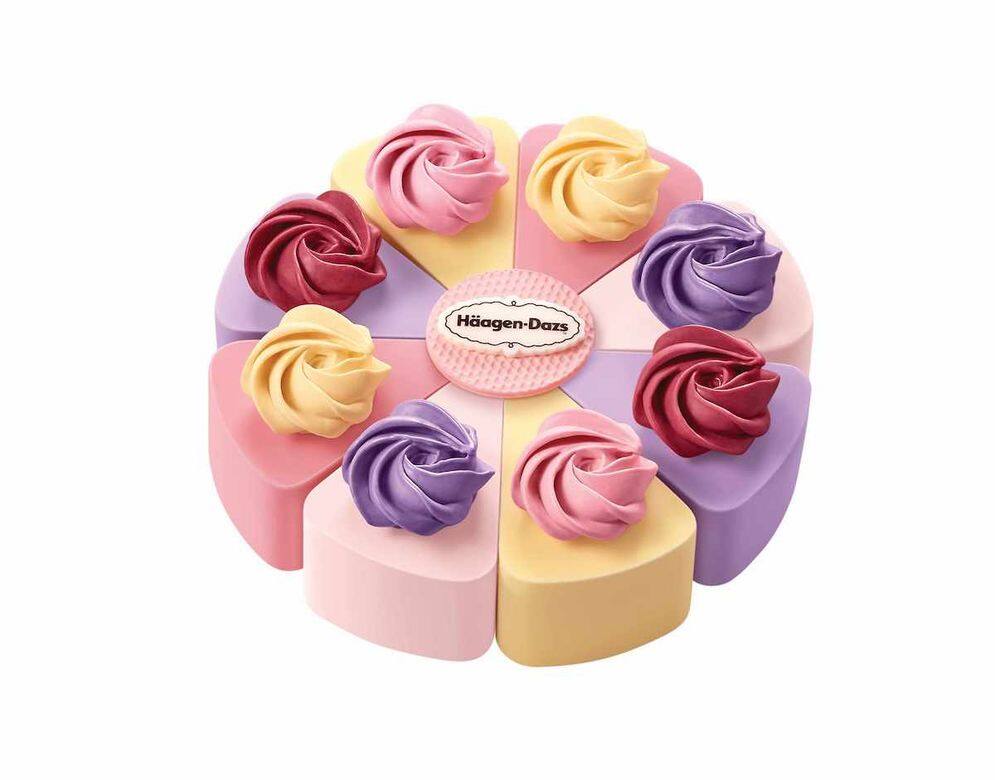 Häagen-Dazs™全新母親節蛋糕「花之幸福輪」，由8小件蛋糕組合而成一個雪糕蛋
