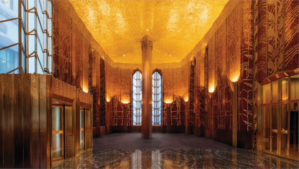 紐約銀行總部由美國著名建築師Ralph Walker於1931年建造,改建後的One Wall Street保留 紐約銀行總部由美國著名建築師Ralph Walker於1931年建造,改建後的One Wall Street保留