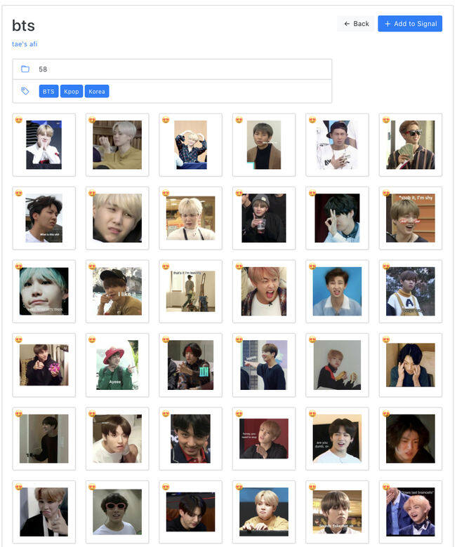 另一款韓團BTS的Signal Stickers,一套58個。下載 另一款韓團BTS的Signal Stickers,一套58個。下載