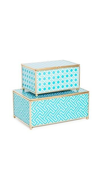 Chinoiserie 玻璃盒 (一套兩個) Chinoiserie 玻璃盒 (一套兩個)