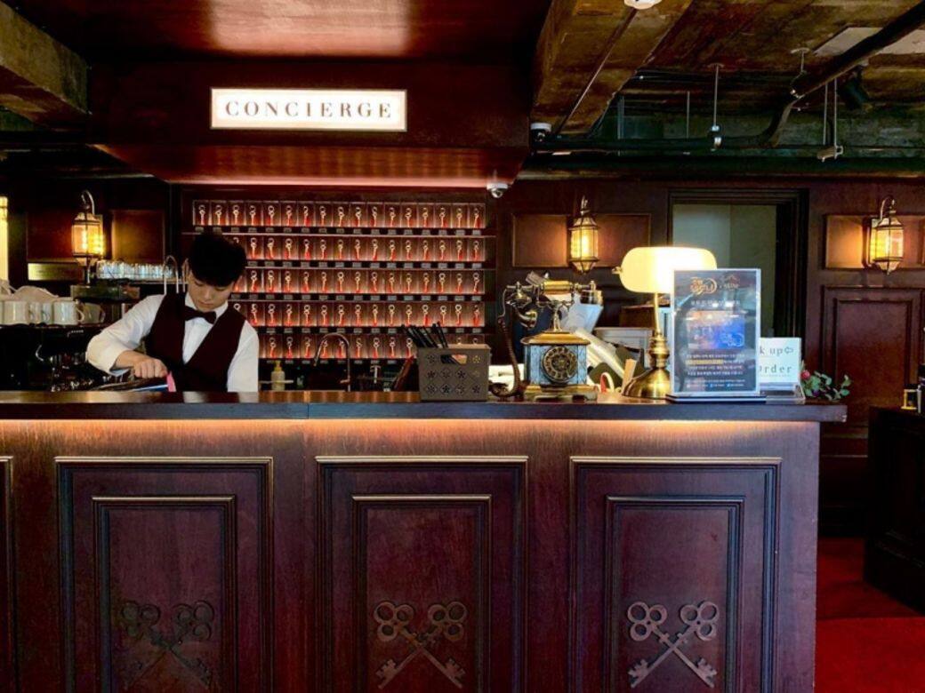 德魯納酒店美倫美奐的前台原來是一間cafe 德魯納酒店美倫美奐的前台原來是一間cafe