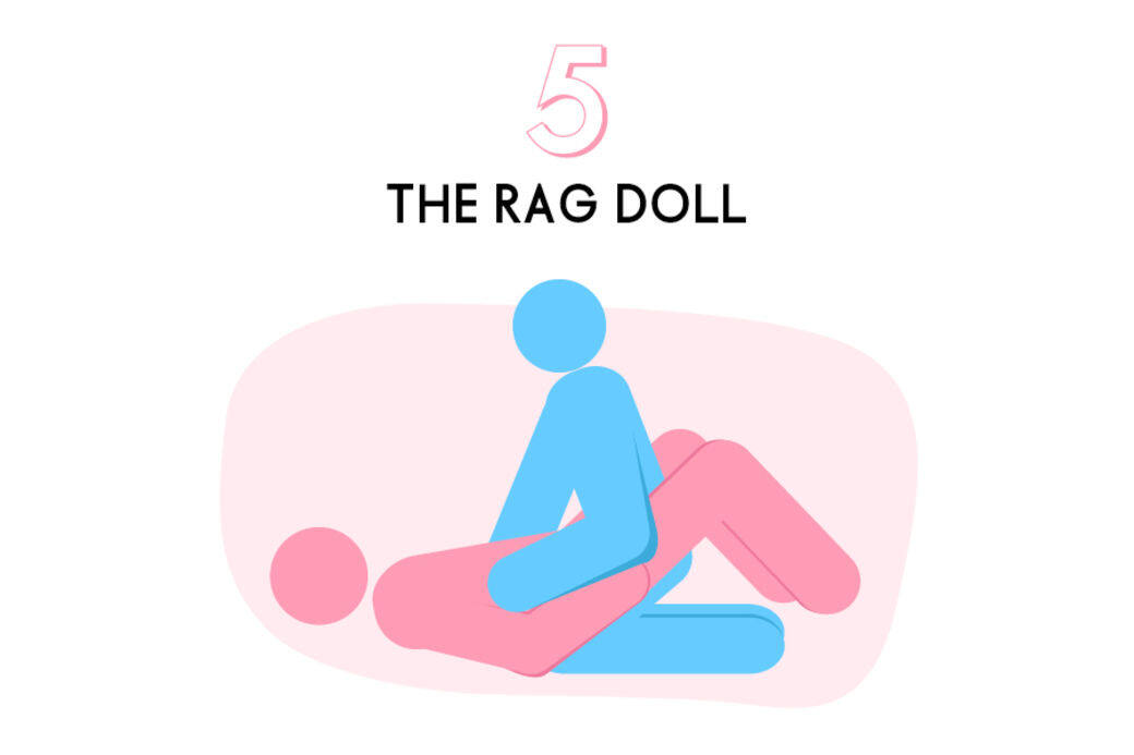 第五招愛愛必試性愛體位布娃娃式女性頸下可以墊上枕頭，隻腿夾着男