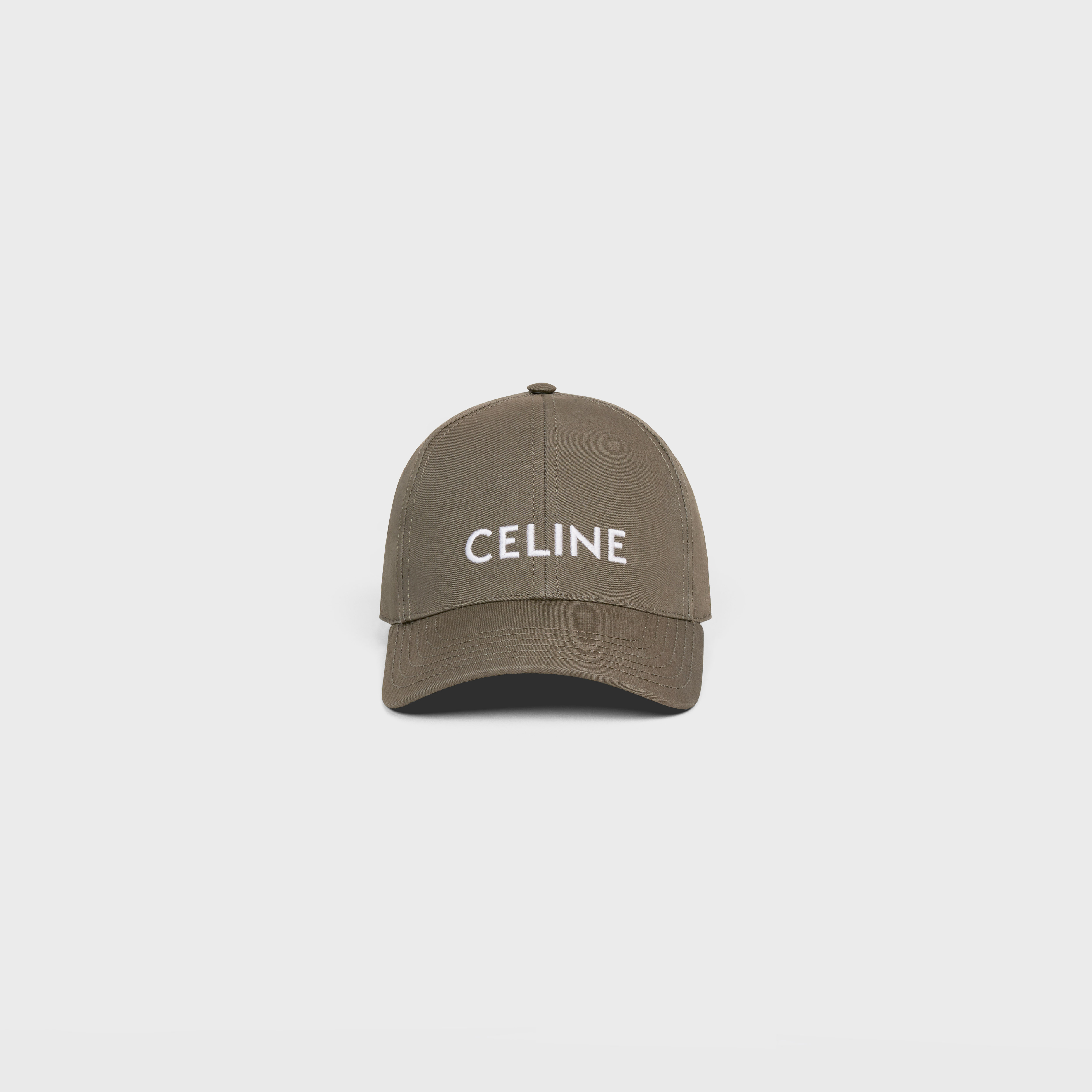 Celine棉質軍裝卡其色棒球帽