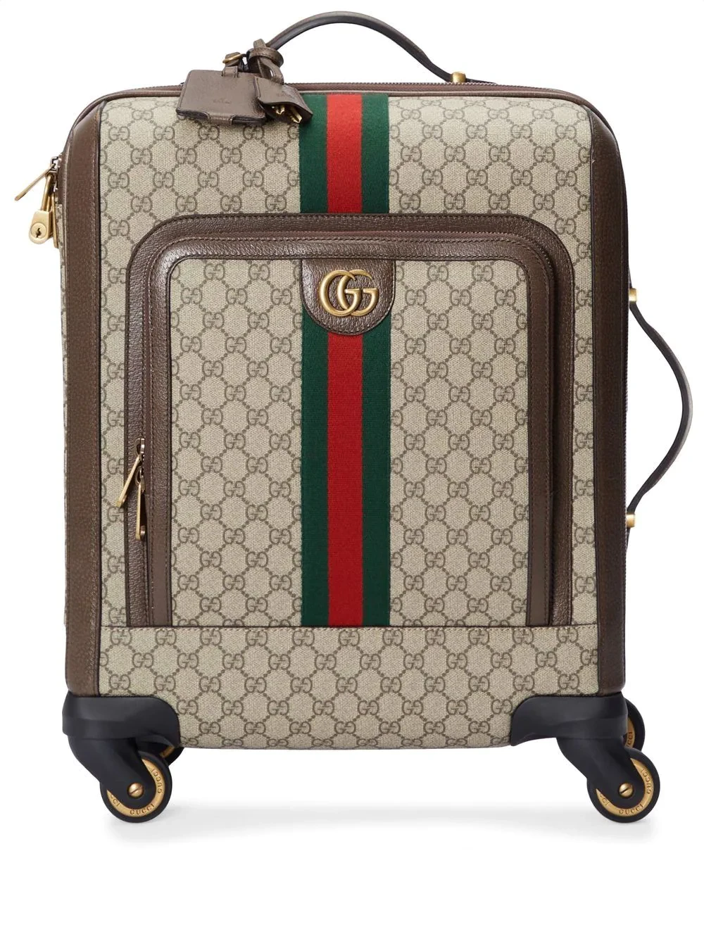 Gucci將意大利皮具的精髓帶到行李箱上，這款意大利製22吋中型拖喼以黑