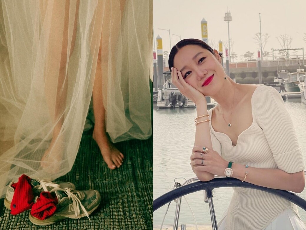 韓劇女王孔孝真大曬婚紗照，最潮婚鞋原來是球鞋？