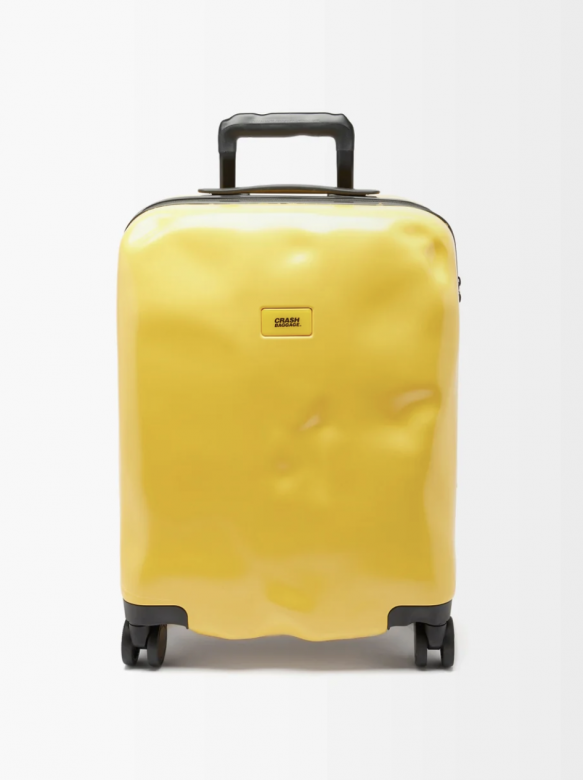 流動而不規則的外殻非常有個性，加上鮮明的黃色，在行李帶上絕對可以