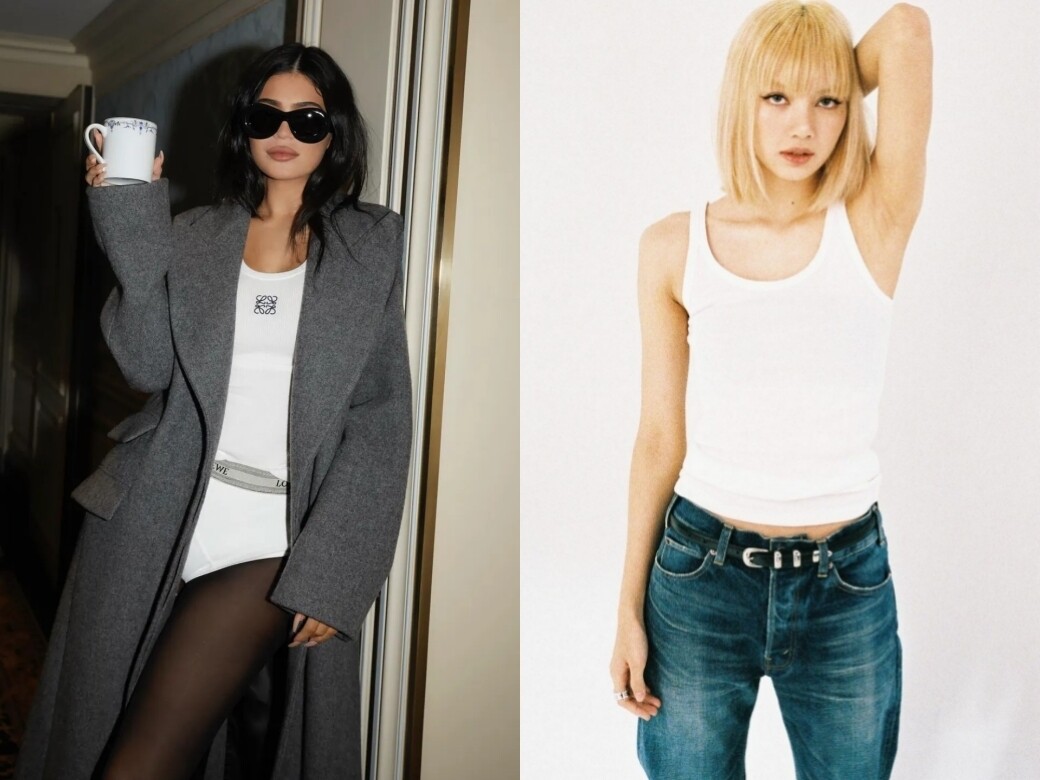 一件白背心竟讓Loewe首登全球最熱門品牌？Kylie Jenner、 Jennie、Lisa 底衫都能穿出高級時尚感！