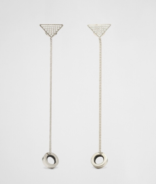 Prada Crystal Logo Jewels AirPods's pendant earrings