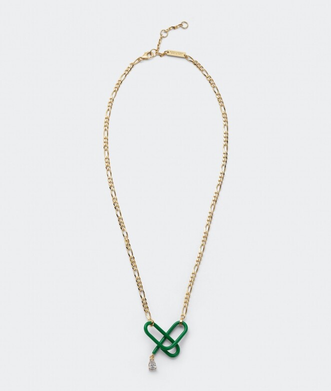 情人節禮物2023 8千元內首飾推介：Bottega Veneta 綠色繩結頸鏈