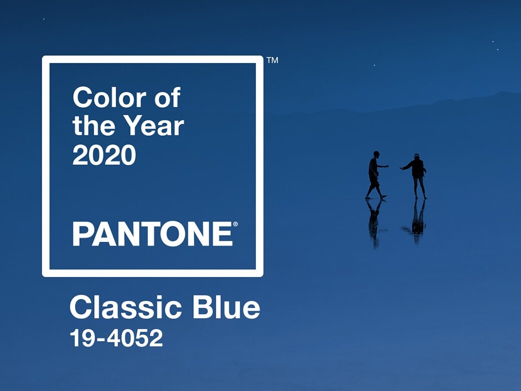 2020 Pantone Color 年度代表色 Classic Blue（經典藍，色票號碼19-4052），喻意優雅平靜、可靠自信。Pantone