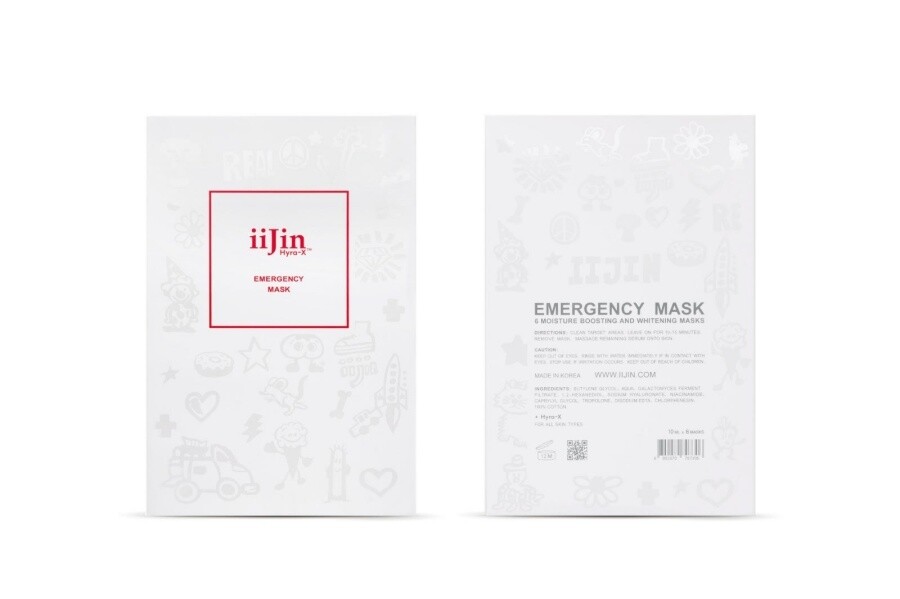 Emergency Mask 隨意貼急救面膜 ($590 Iijin) - 100%純棉再生活膚精華美白麵膜，每塊保濕棉都
