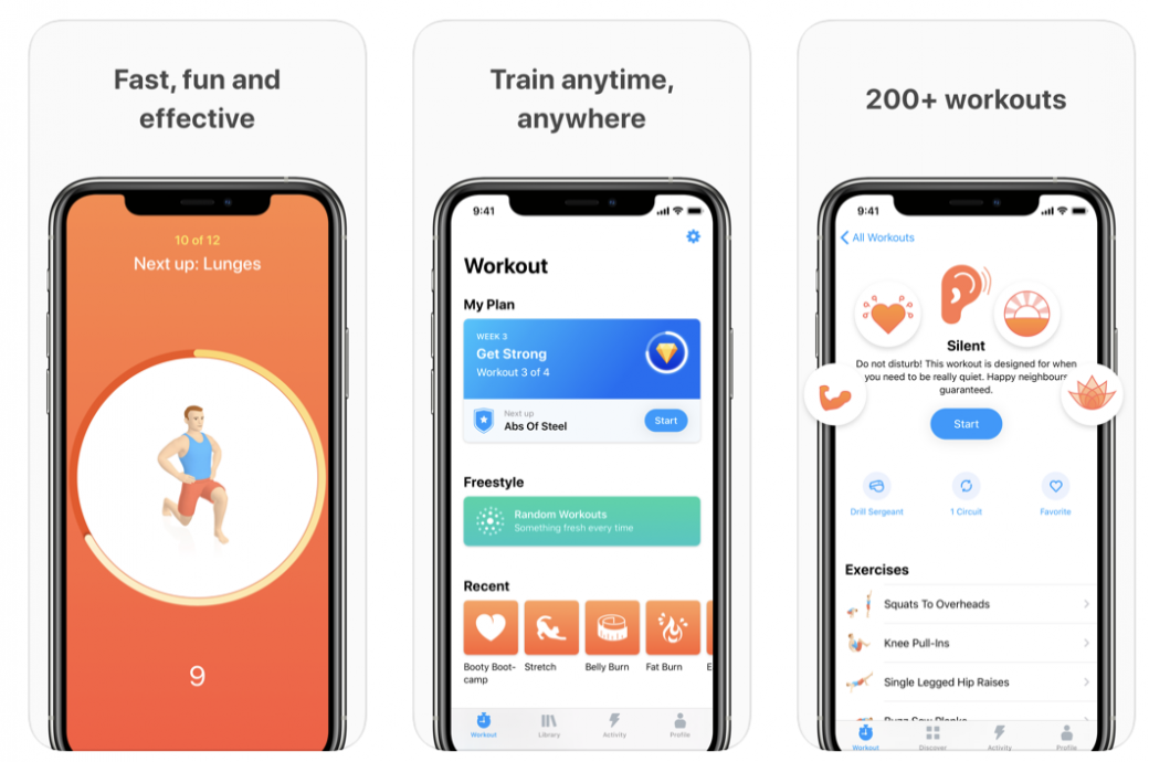 這款7 Minute Workout app每天只需進行7分鐘，你可以根據自己想鍛煉的部位，在200