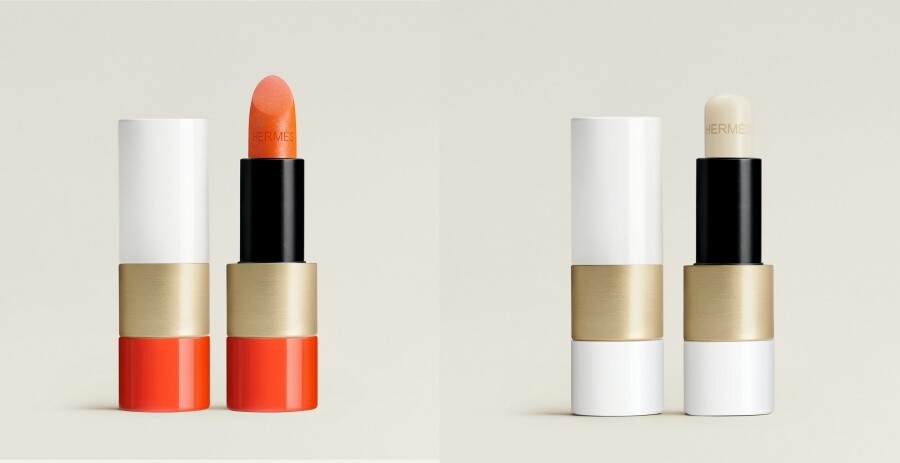 Hermès唇膏在24款新色以外，也推出了潤唇膏、星光唇膏透明唇線筆、漆木唇