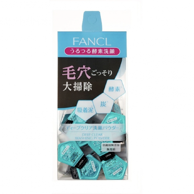 FANCL另一款人氣洗顏粉，在日本甫上市即被搶至缺貨。配方加入黑炭成分能