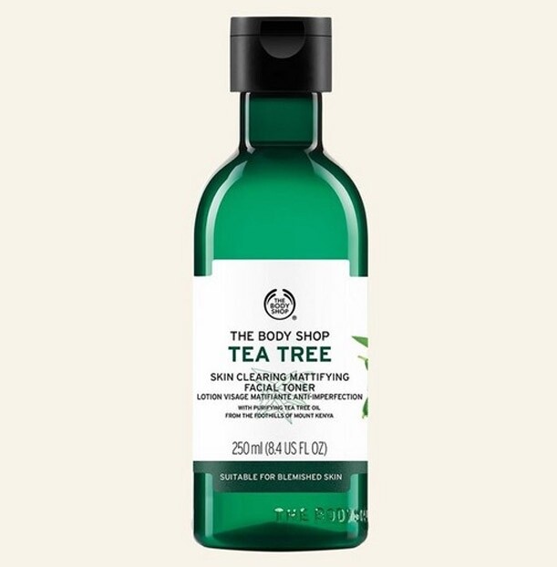 The Body Shop茶樹潔面爽膚水為100%純素主義，以社群公平貿易茶樹油而成，有效