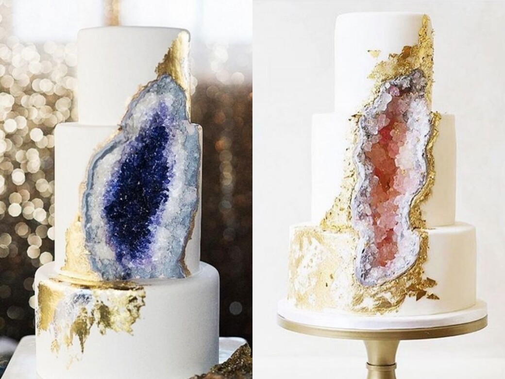 將星空裝進去的Geode Cake！15款超夢幻的水晶結婚蛋糕