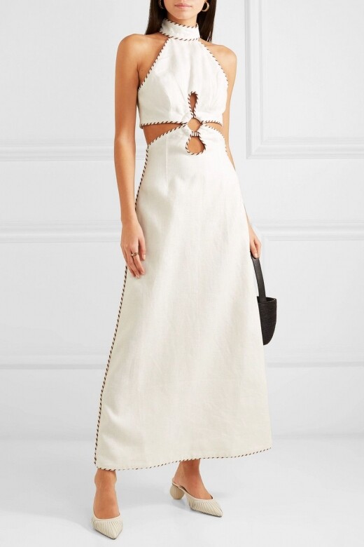 ZimmermannCut-out rope-trimmed linen ankle-length maxi dress - £660
